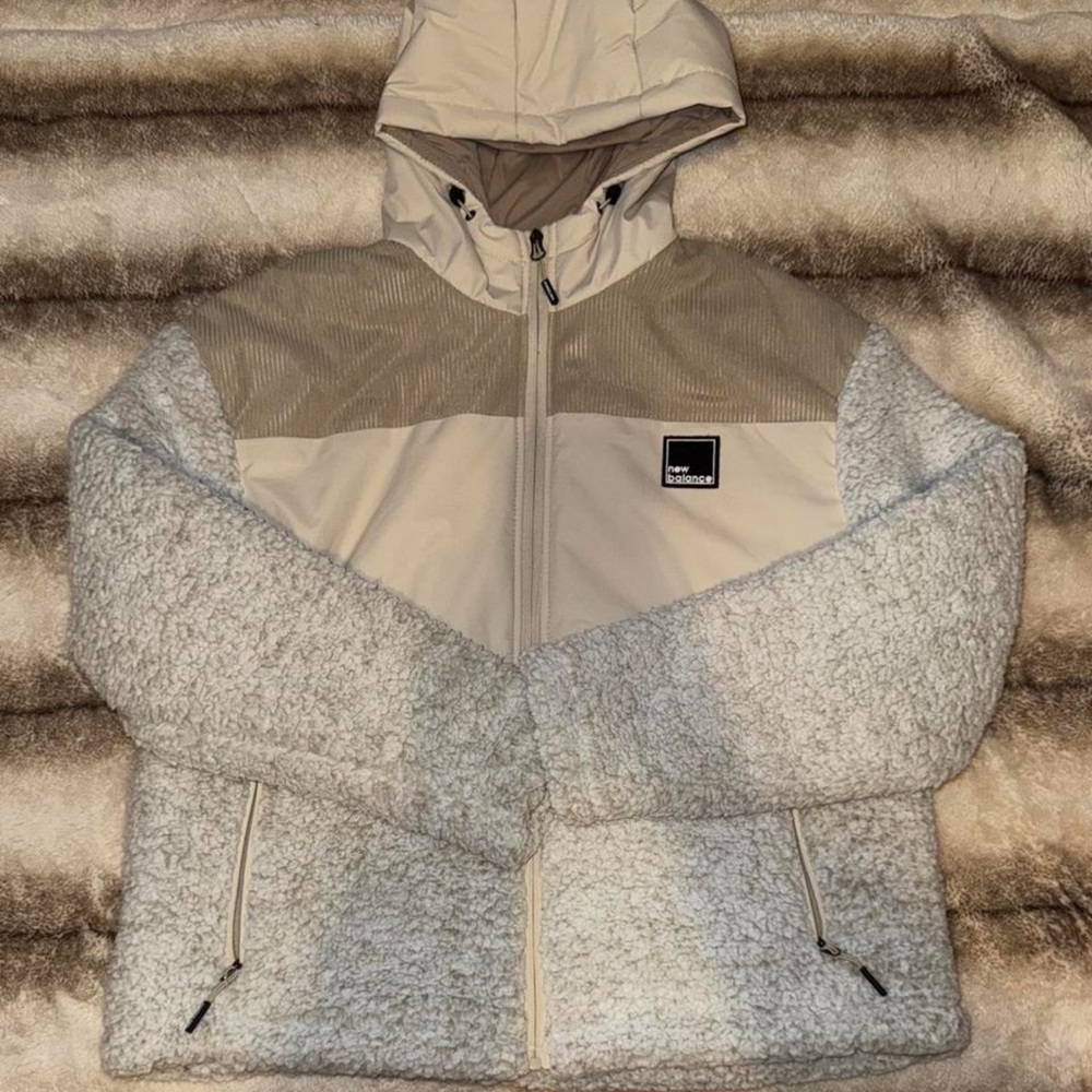 New Balance Tan and Cream Hooded Jacket
